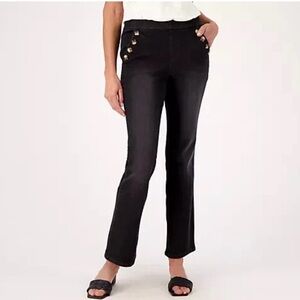 Belle by Kim Gravel Regular TripleLuxe Denim Jeans Size 12 Black A513078